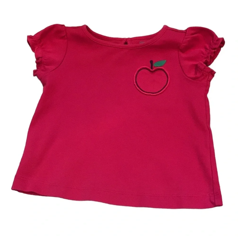 Gymboree Apple Of Her Eye T-Shirt, Shorts and Headband Lot 12-18 Months Cotton
